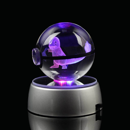 Handmade Pokemon Crystal Pokeballs with grey Base - Collectible Glass Set