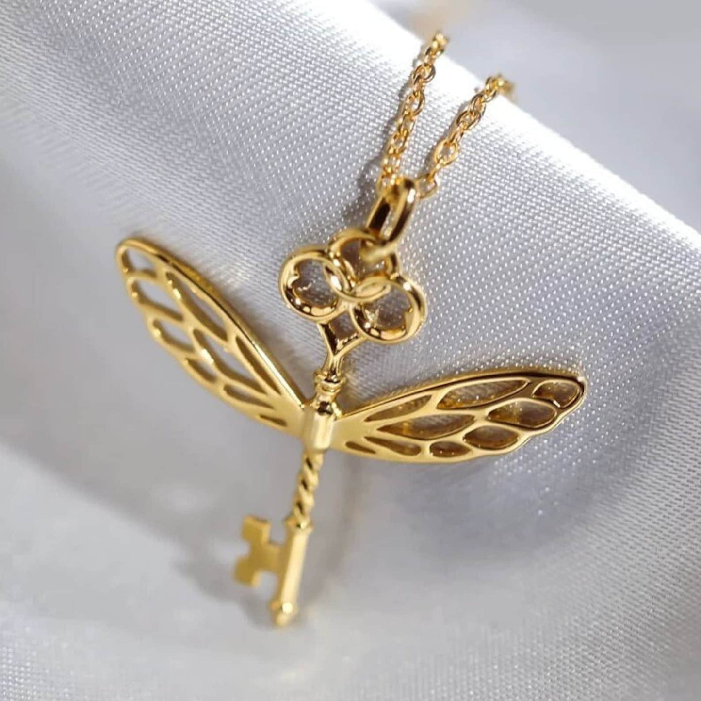 Winged Key Necklace