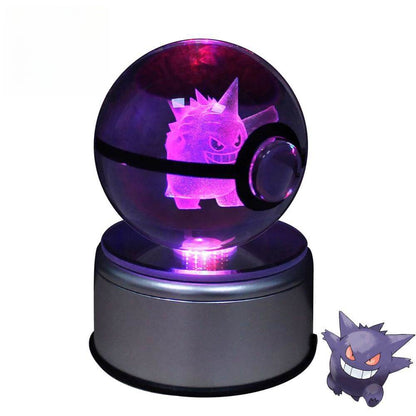 Handmade Pokemon Crystal Pokeballs with grey Base - Collectible Glass Set