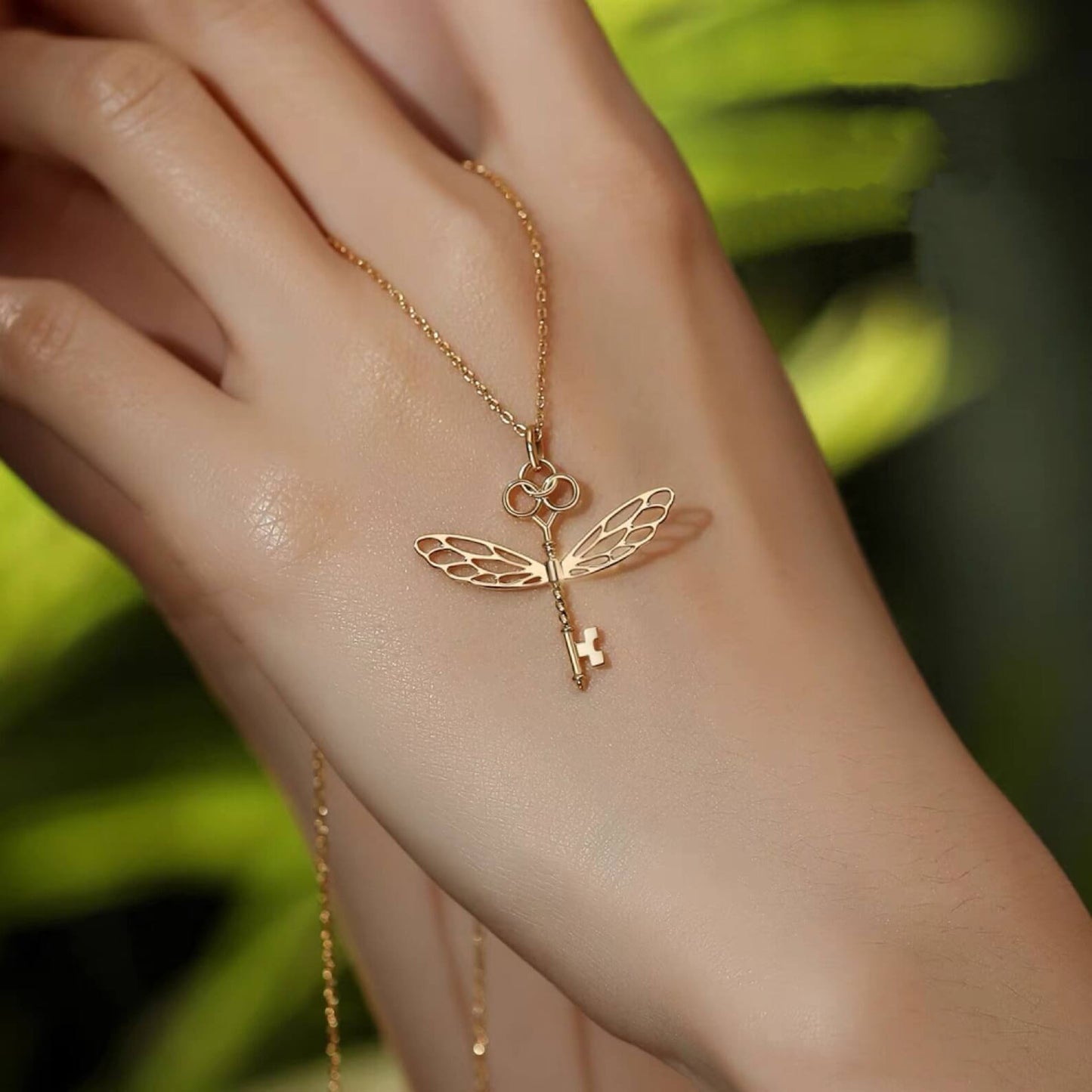 Winged Key Necklace